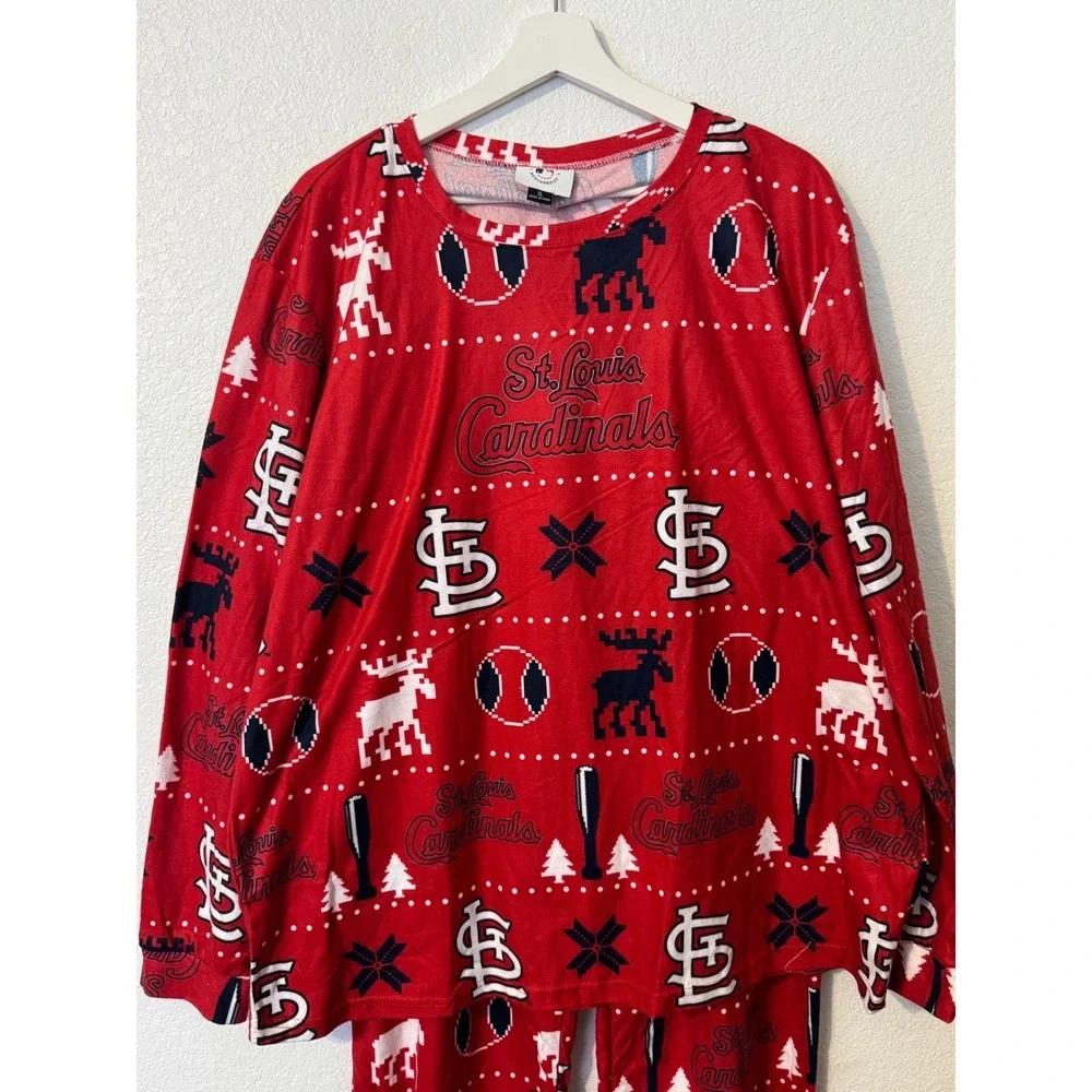 St. Louis Cardinals MLB Christmas‎ Pajama Set Womens XL Red Holiday Moose